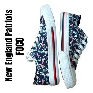 New England Patriots- FOCO 6 Eyelet Women Size 8 Sneaker NWOT Low-rise Lace Up